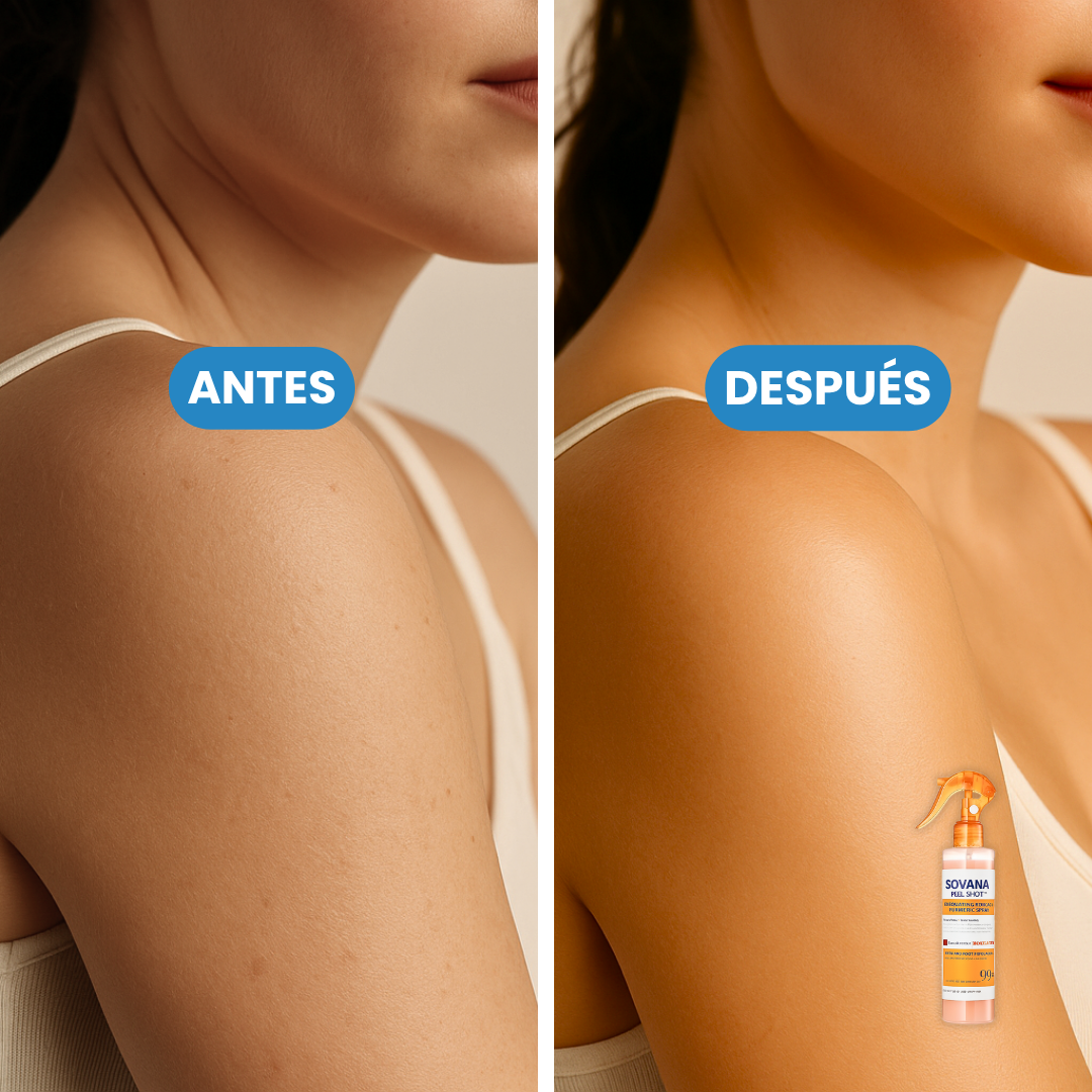 Sovana Peel Shot - Exfoliante corporal en spray de cúrcuma