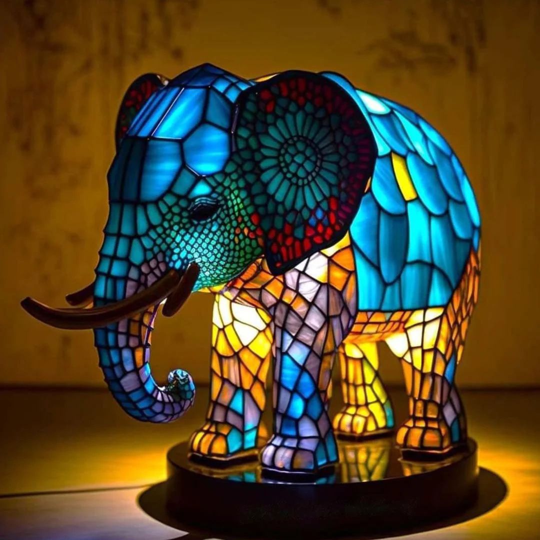 Nounours – Lámpara elefante mágica de cristal de colores